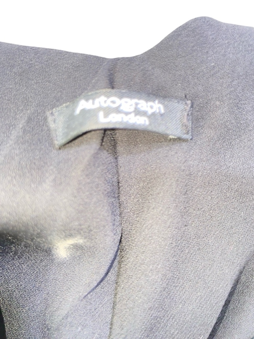 Autograph London Black Satin Slip Maxi‎ Dress | Asymmetric Seam Detail - Picture 6 of 7